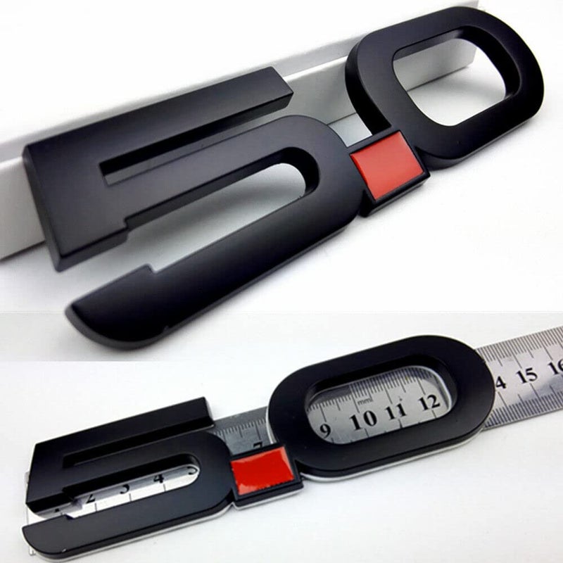 Pair Set 50 Emblem Door 3D Fender Side Badge Right Left Decals Stickers Replacement for 20152022 Latest Mustang GT 150 Black Red